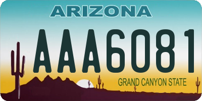 AZ license plate AAA6081