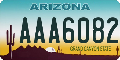 AZ license plate AAA6082