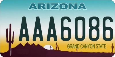 AZ license plate AAA6086