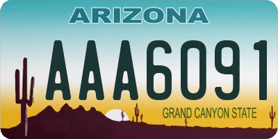 AZ license plate AAA6091