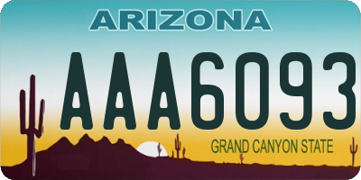 AZ license plate AAA6093