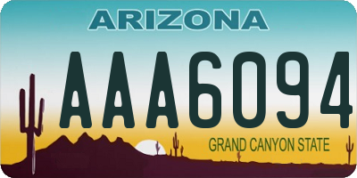 AZ license plate AAA6094