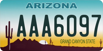 AZ license plate AAA6097