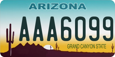 AZ license plate AAA6099