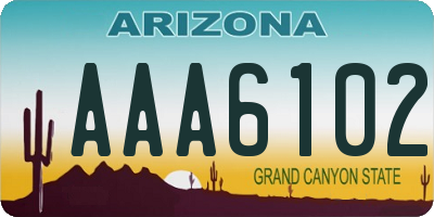 AZ license plate AAA6102