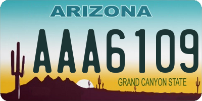 AZ license plate AAA6109