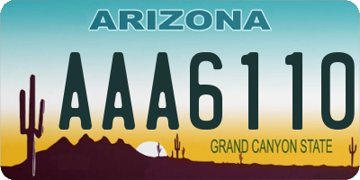 AZ license plate AAA6110