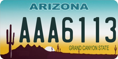 AZ license plate AAA6113