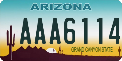 AZ license plate AAA6114