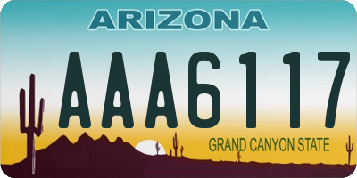 AZ license plate AAA6117