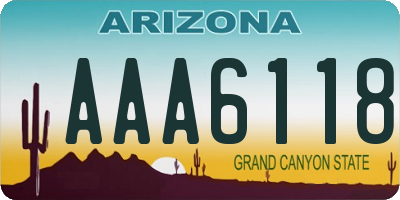 AZ license plate AAA6118