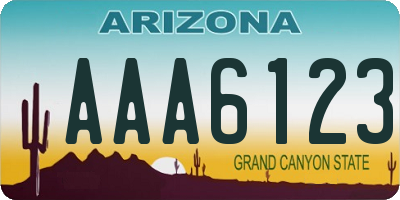 AZ license plate AAA6123