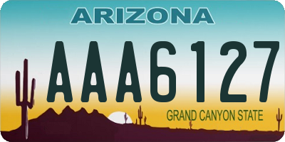 AZ license plate AAA6127