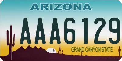 AZ license plate AAA6129