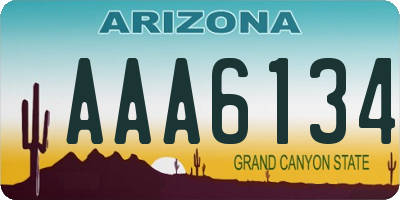 AZ license plate AAA6134