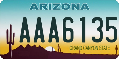 AZ license plate AAA6135