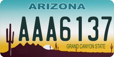 AZ license plate AAA6137