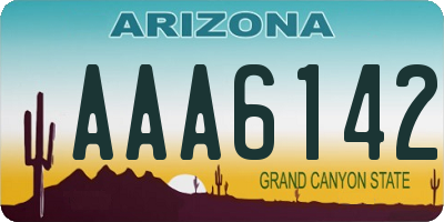 AZ license plate AAA6142