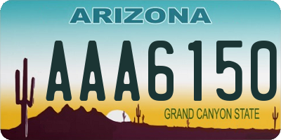 AZ license plate AAA6150