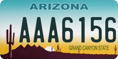 AZ license plate AAA6156