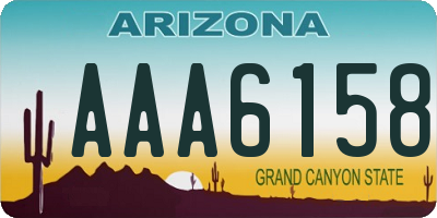 AZ license plate AAA6158