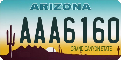 AZ license plate AAA6160