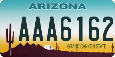 AZ license plate AAA6162