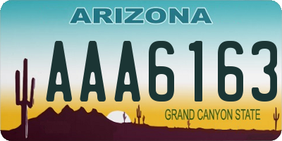 AZ license plate AAA6163