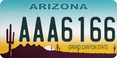AZ license plate AAA6166