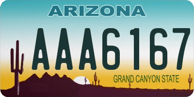 AZ license plate AAA6167