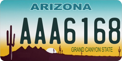 AZ license plate AAA6168