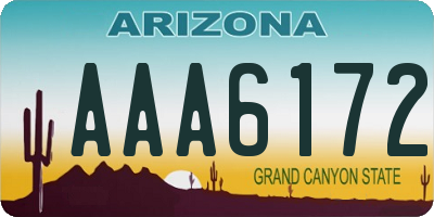 AZ license plate AAA6172