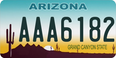 AZ license plate AAA6182