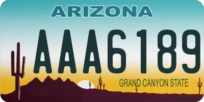 AZ license plate AAA6189