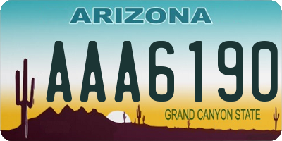 AZ license plate AAA6190