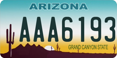 AZ license plate AAA6193