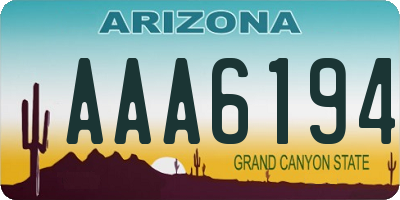 AZ license plate AAA6194