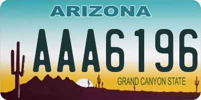 AZ license plate AAA6196