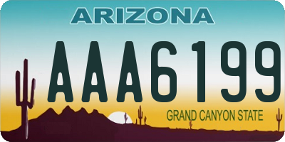 AZ license plate AAA6199