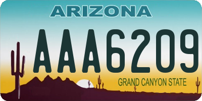 AZ license plate AAA6209