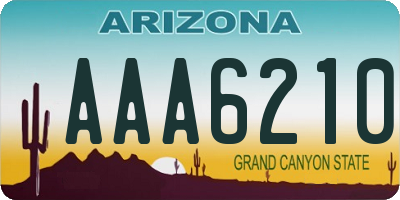 AZ license plate AAA6210