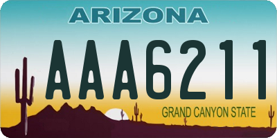 AZ license plate AAA6211