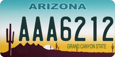 AZ license plate AAA6212