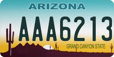 AZ license plate AAA6213