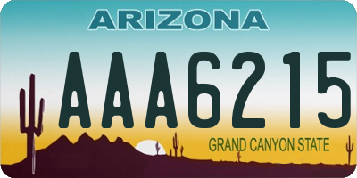 AZ license plate AAA6215