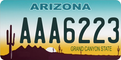 AZ license plate AAA6223