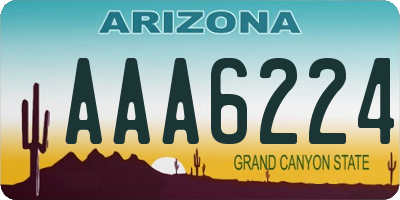 AZ license plate AAA6224