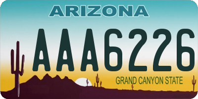 AZ license plate AAA6226