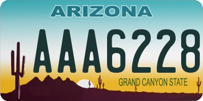 AZ license plate AAA6228