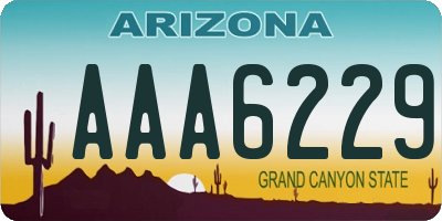 AZ license plate AAA6229